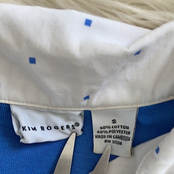 Kim Rodgers blue collared sweater button up business shirt top blouse size S - Picture 7 of 17
